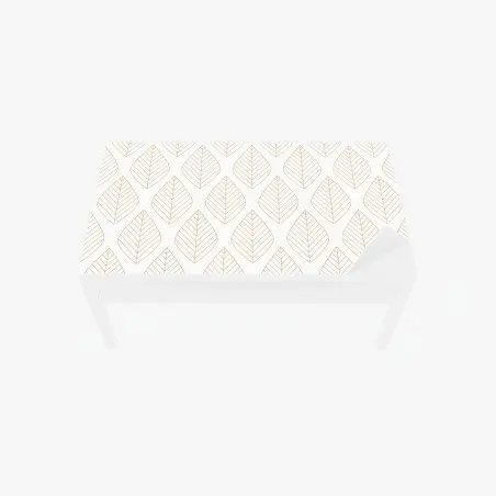 Adesivo per tavolo e scrivania motivo di foglie dorate minimalista • Wallissimo®
