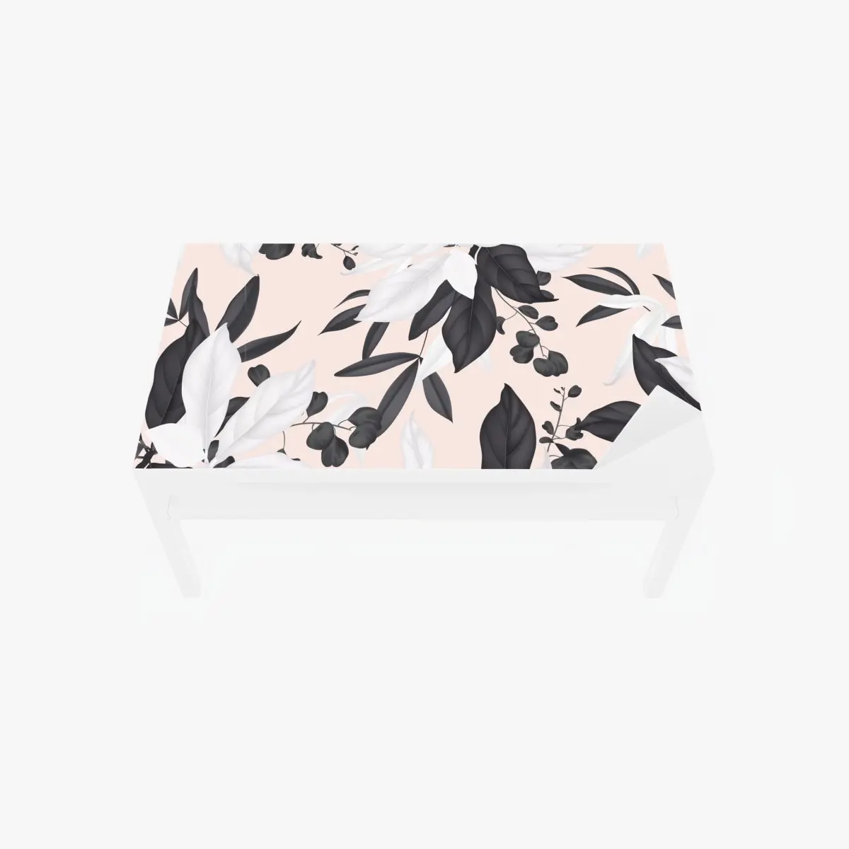 Adesivo per tavolo e scrivania fogliame elegante su sfondo rosa • Wallissimo®