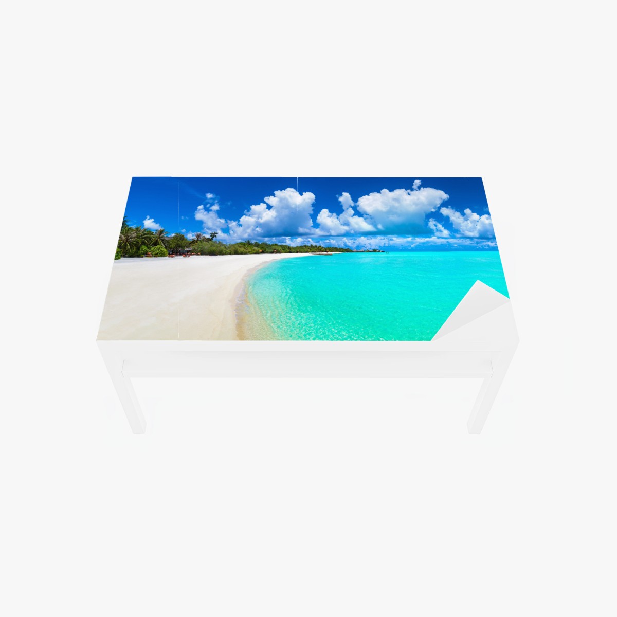 Adesivo per tavolo e scrivania panorama tropicale delle Maldive • Wallissimo®