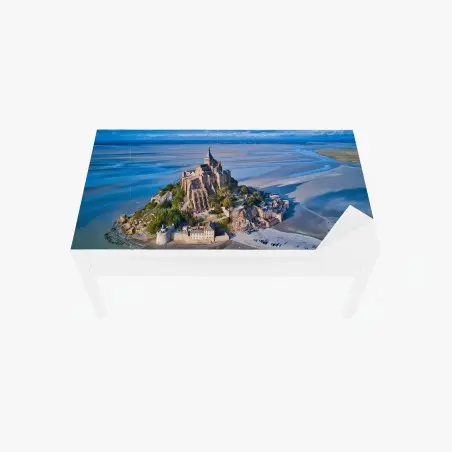 Adesivo per tavolo e scrivania panorama aereo di Mont Saint-Michel • Wallissimo®