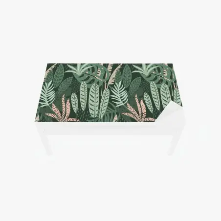 Adesivo per tavolo e scrivania murale botanico foglie tropicali in verde • Wallissimo®