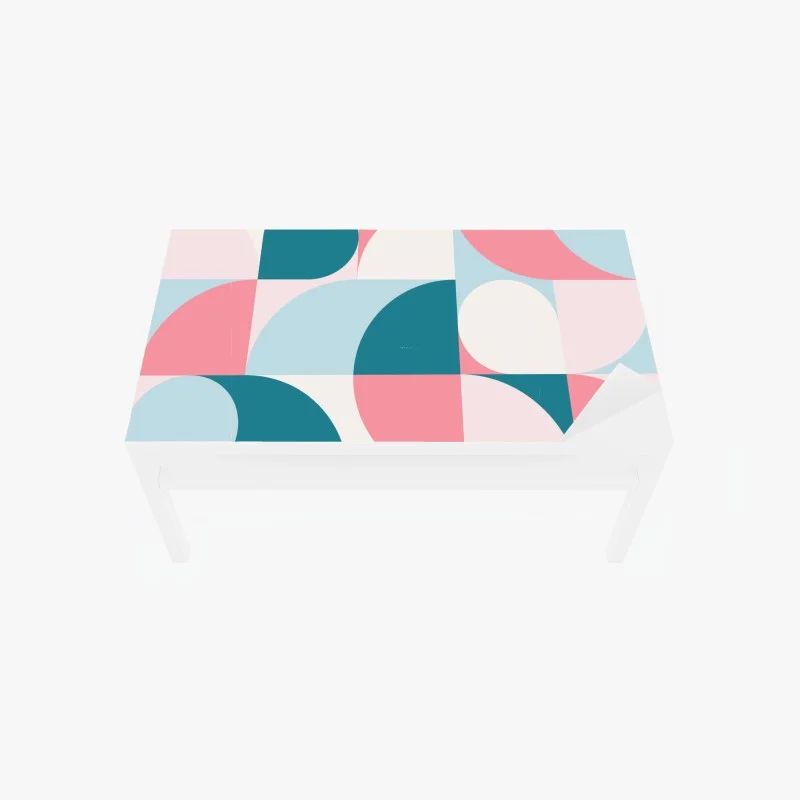 Adesivo per tavolo e scrivania motivo geometrico pastello in stile retro