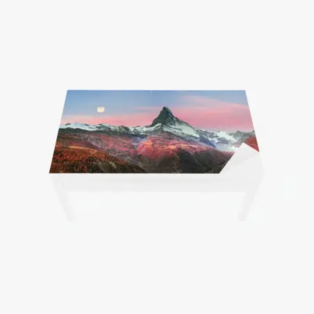 Adesivo per tavolo e scrivania tramonto autunnale sul Cervino • Wallissimo®