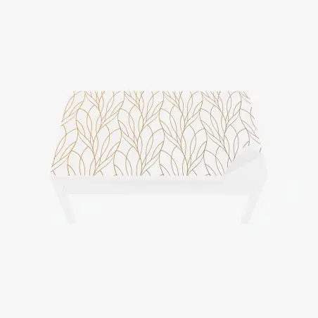 Adesivo per tavolo e scrivania elegante motivo di foglie dorate • Wallissimo®