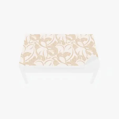 Adesivo per tavolo e scrivania motivo di foglie beige elegante • Wallissimo®