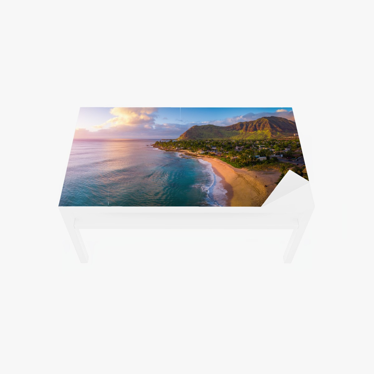 Adesivo per tavolo e scrivania tramonto tropicale sulla costa • Wallissimo®