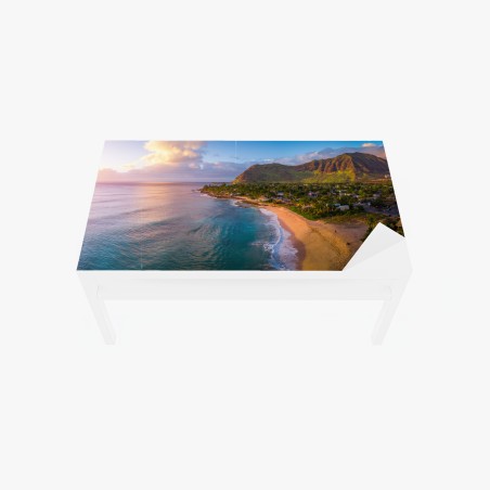 Adesivo per tavolo e scrivania tramonto tropicale sulla costa • Wallissimo®