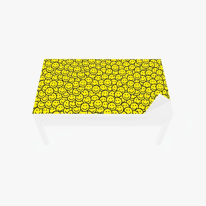 Adesivo per tavolo e scrivania motivo di faccine sorridenti gialle