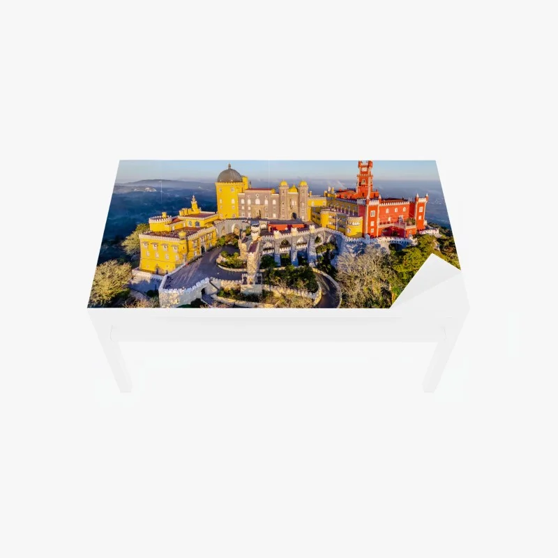 Adesivo per tavolo e scrivania splendida veduta del castello colorato di Sintra, Portogallo