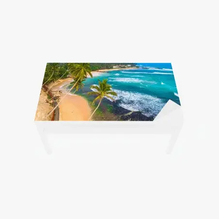 Adesivo per tavolo e scrivania paradiso tropicale sulla costa • Wallissimo®