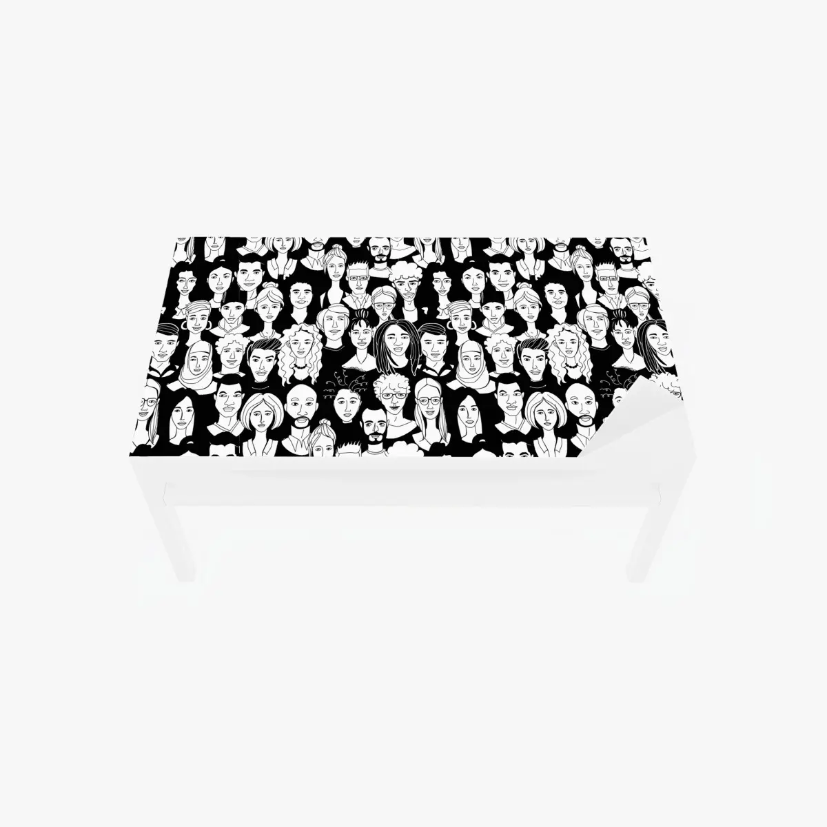 Adesivo per tavolo e scrivania ritratto collettivo in bianco e nero • Wallissimo®