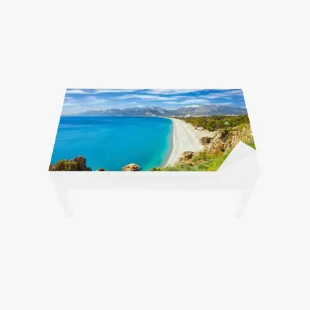 Adesivo per tavolo e scrivania panorama della spiaggia di Konyaalti, Antalya • Wallissimo®