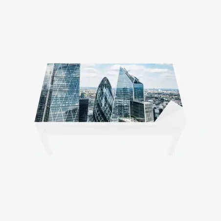 Adesivo per tavolo e scrivania skyline moderno di Londra in dettaglio • Wallissimo®