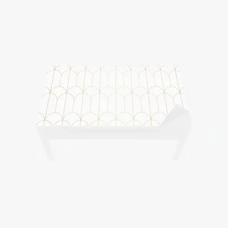 Adesivo per tavolo e scrivania motivo art déco oro su sfondo bianco • Wallissimo®