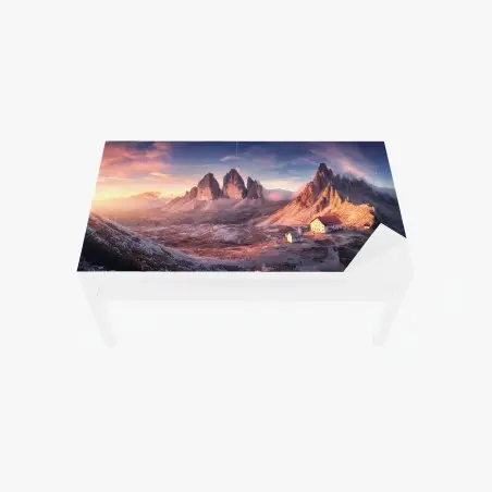 Adesivo per tavolo e scrivania alba sulle Tre Cime di Lavaredo • Wallissimo®