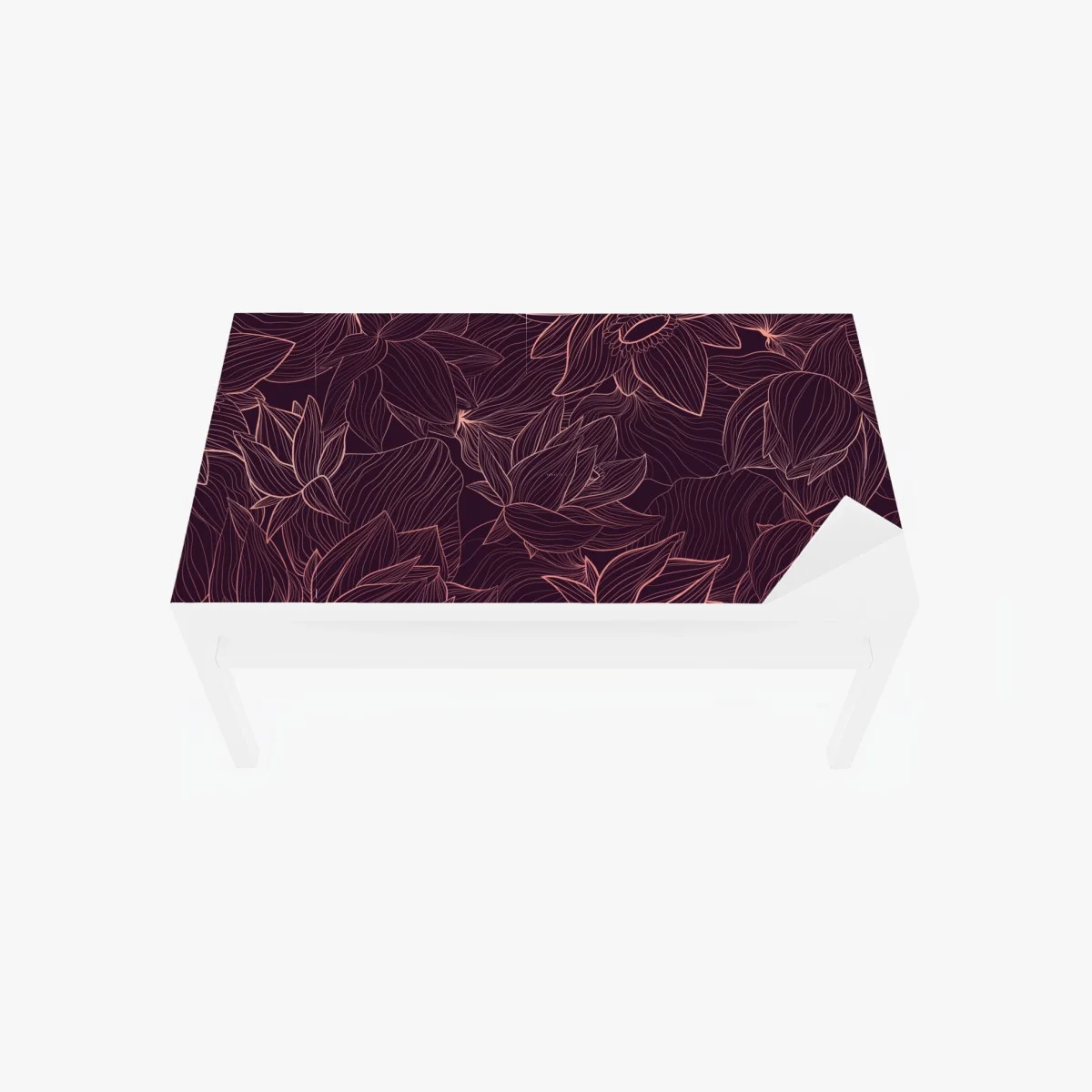 Adesivo per tavolo e scrivania motivo floreale lineare in rosa antico • Wallissimo® Adesivo per tavolo e scrivania motivo floreale lineare in rosa antico • Wallissimo®