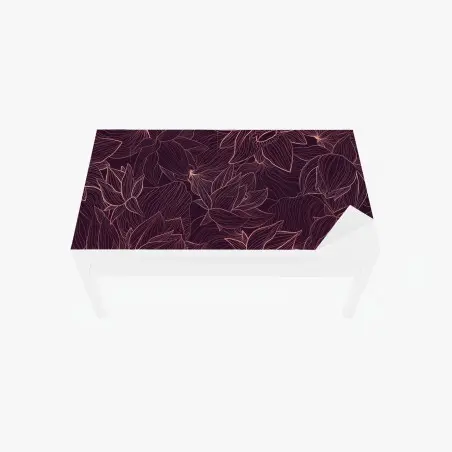 Adesivo per tavolo e scrivania motivo floreale lineare in rosa antico • Wallissimo®
