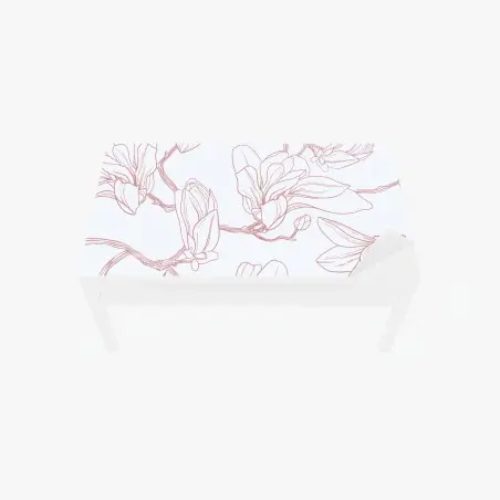 Adesivo per tavolo e scrivania motivo di magnolie su sfondo tenue • Wallissimo®