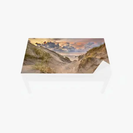 Adesivo per tavolo e scrivania tramonto sulle dune di Zeeland • Wallissimo®
