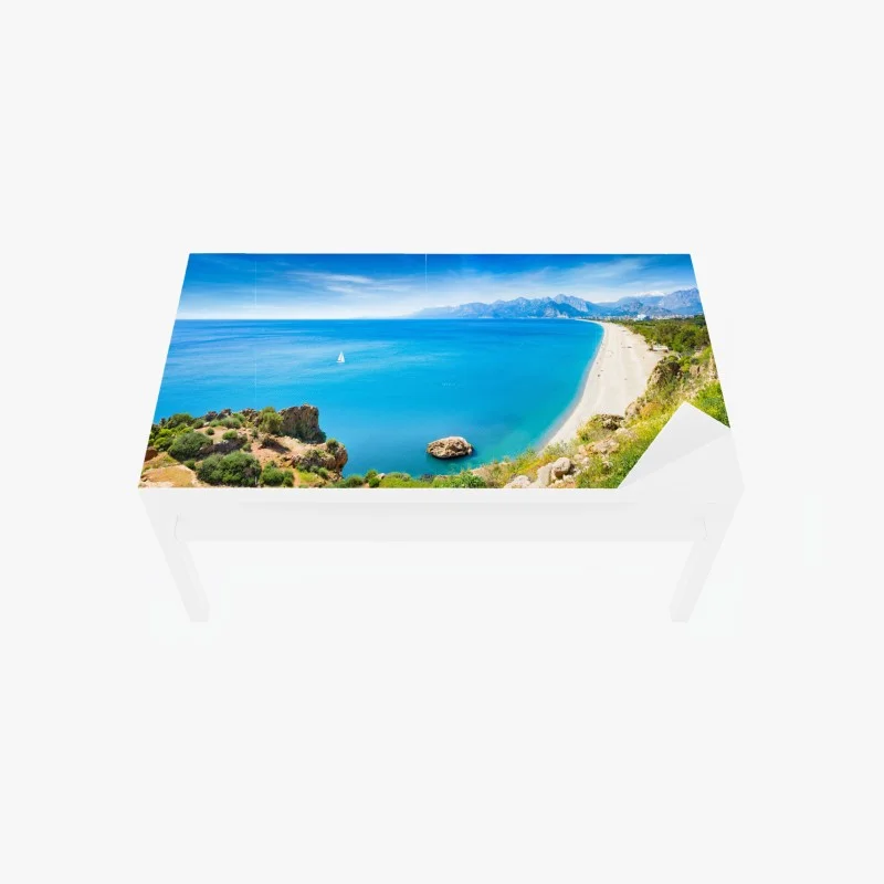 Adesivo per tavolo e scrivania vista panoramica costiera di Konyaalti, Antalya