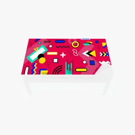 Adesivo per tavolo e scrivania pattern geometrico pop art vibrante • Wallissimo®