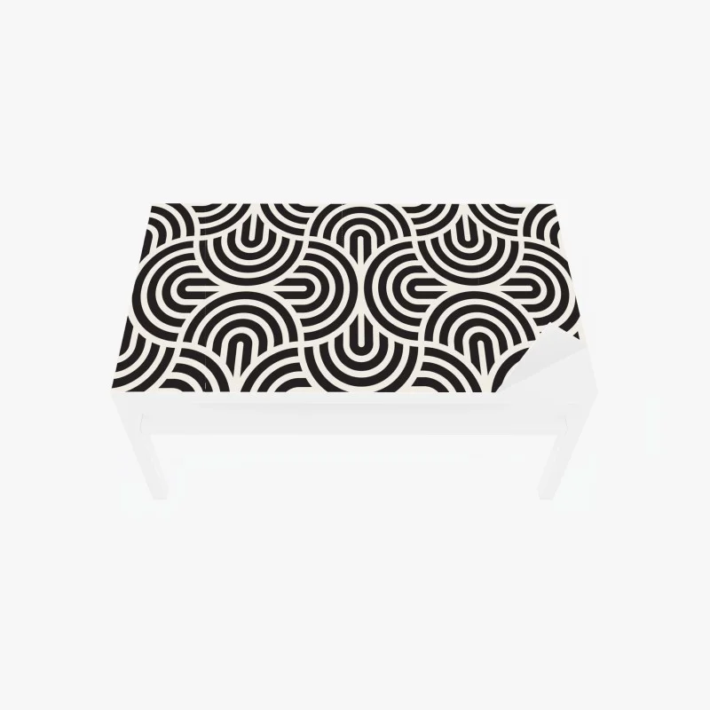 Adesivo per tavolo e scrivania motivo geometrico ottico in bianco e nero