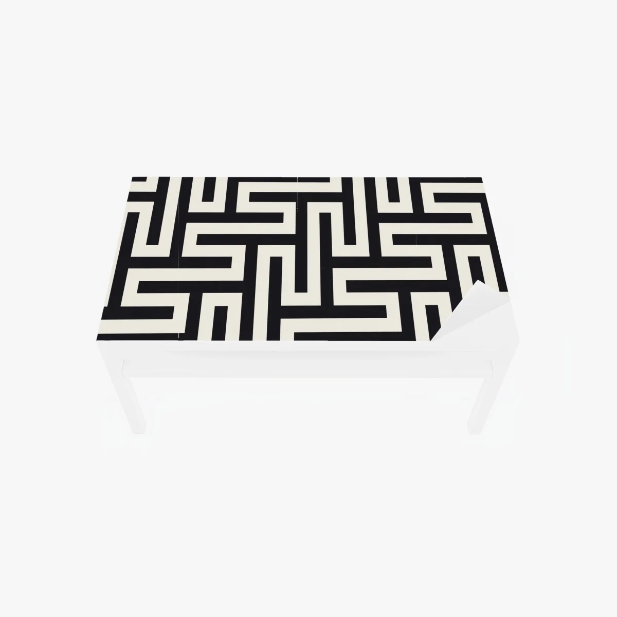 Adesivo per tavolo e scrivania labirinto geometrico in bianco e nero • Wallissimo® Adesivo per tavolo e scrivania labirinto geometrico in bianco e nero • Wallissimo®