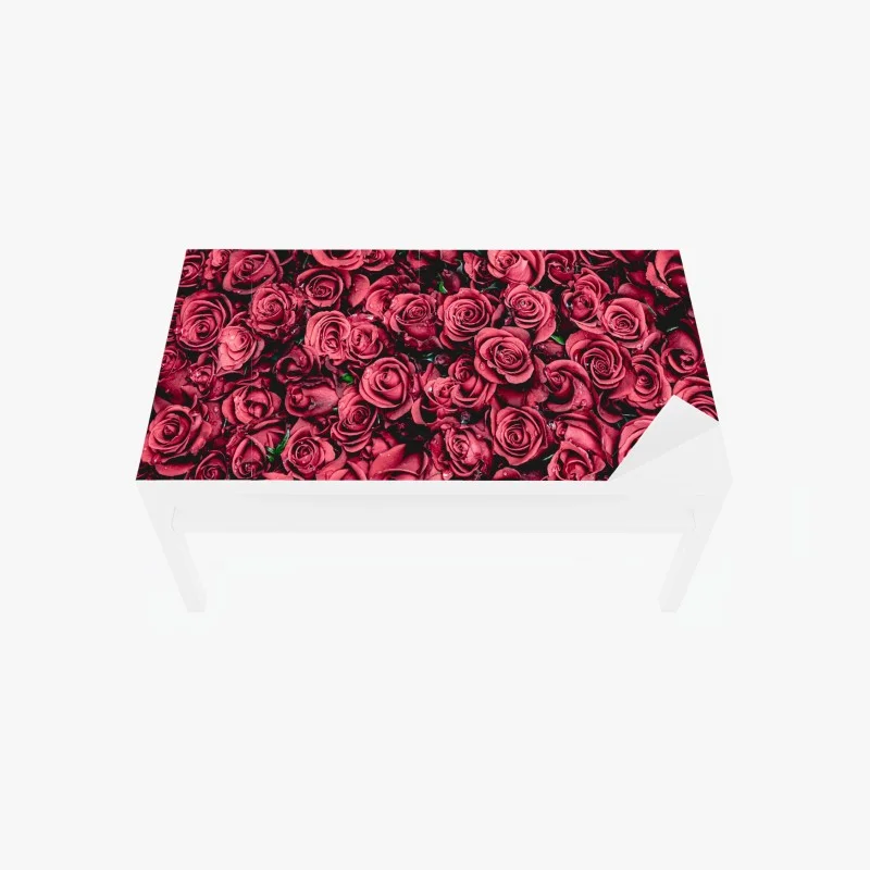Adesivo per tavolo e scrivania mosaico di rose rosse