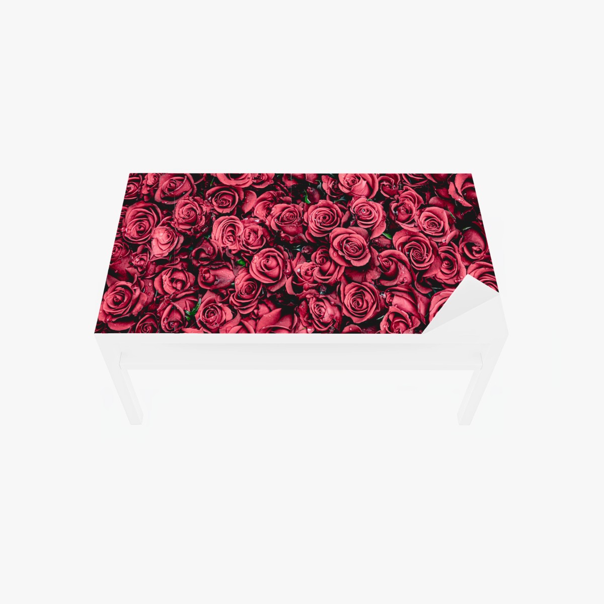 Adesivo per tavolo e scrivania mosaico di rose rosse • Wallissimo®