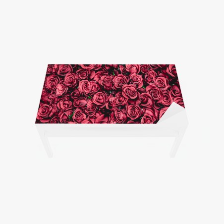 Adesivo per tavolo e scrivania mosaico di rose rosse • Wallissimo®