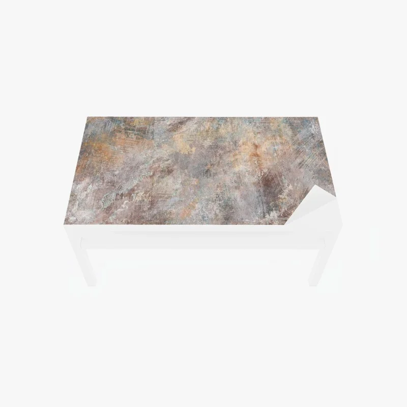 Adesivo per tavolo e scrivania texture astratta patinata in tonalità terra