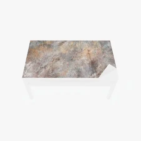 Adesivo per tavolo e scrivania texture astratta patinata in tonalità terra • Wallissimo®