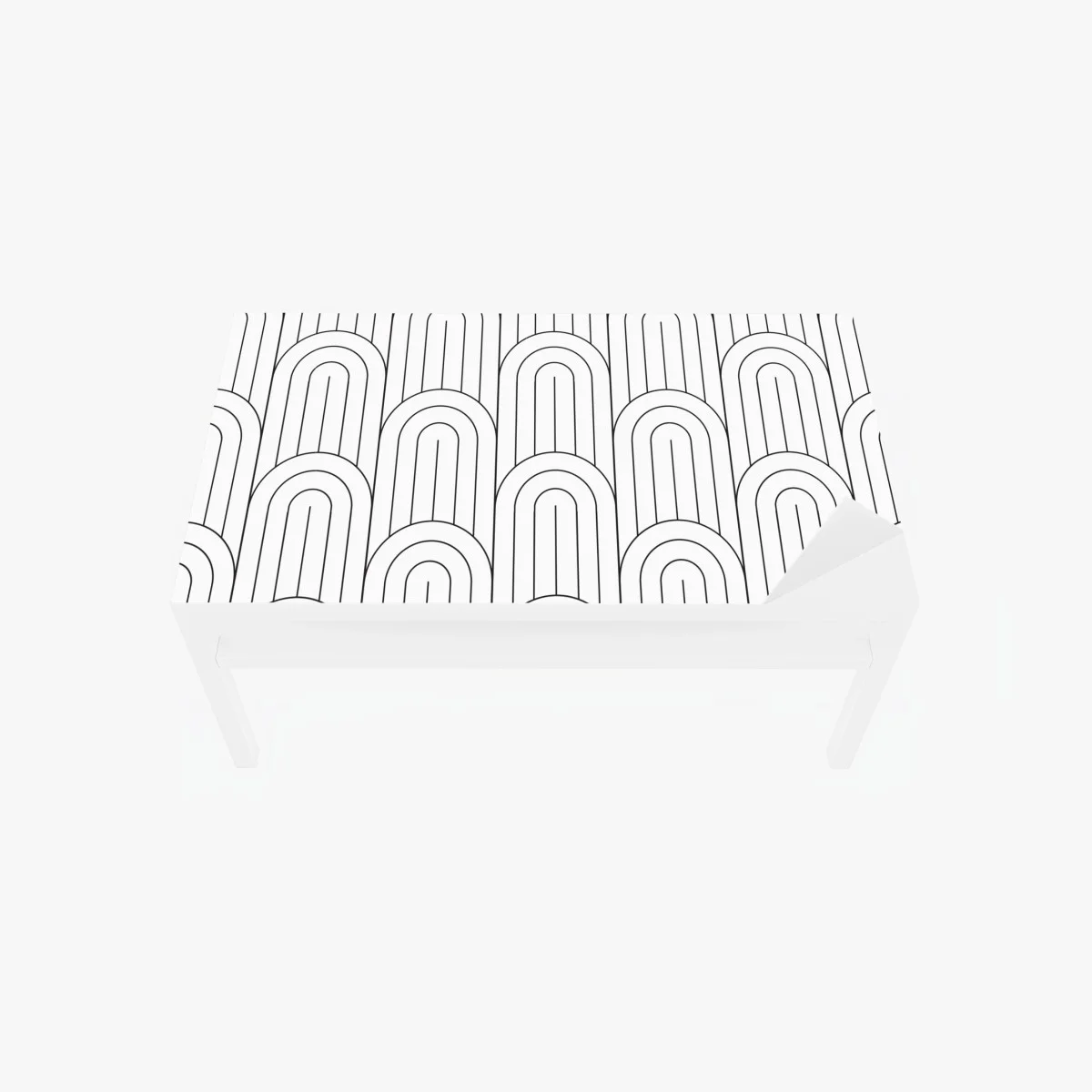 Adesivo per tavolo e scrivania motivo ad archi geometrico minimale in bianco e nero • Wallissimo® Adesivo per tavolo e scrivania motivo ad archi geometrico minimale in bianco e nero • Wallissimo®