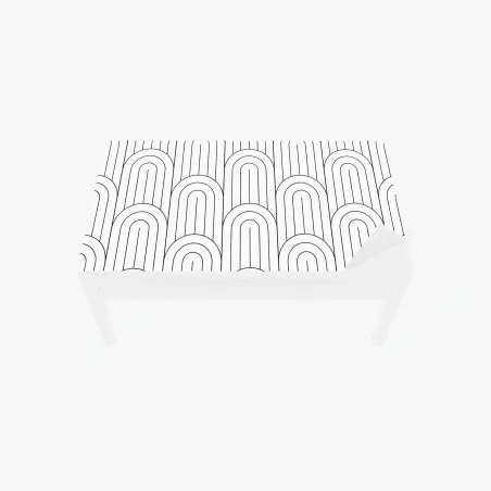 Adesivo per tavolo e scrivania motivo ad archi geometrico minimale in bianco e nero • Wallissimo®
