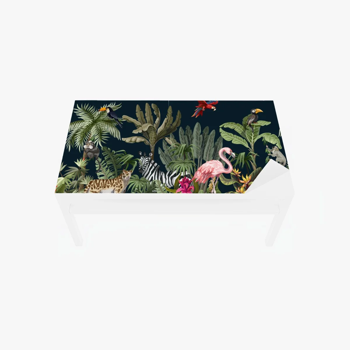 Adesivo per tavolo e scrivania paesaggio tropicale con fauna esotica • Wallissimo® Adesivo per tavolo e scrivania paesaggio tropicale con fauna esotica • Wallissimo®