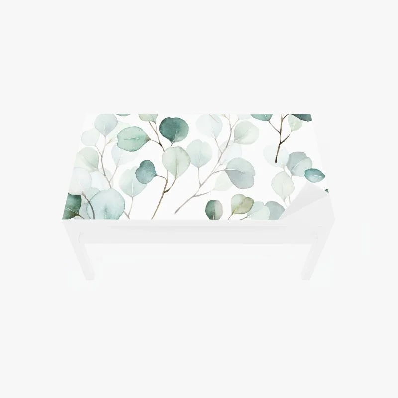 Adesivo per tavolo e scrivania fogliame di eucalipto acquerellato