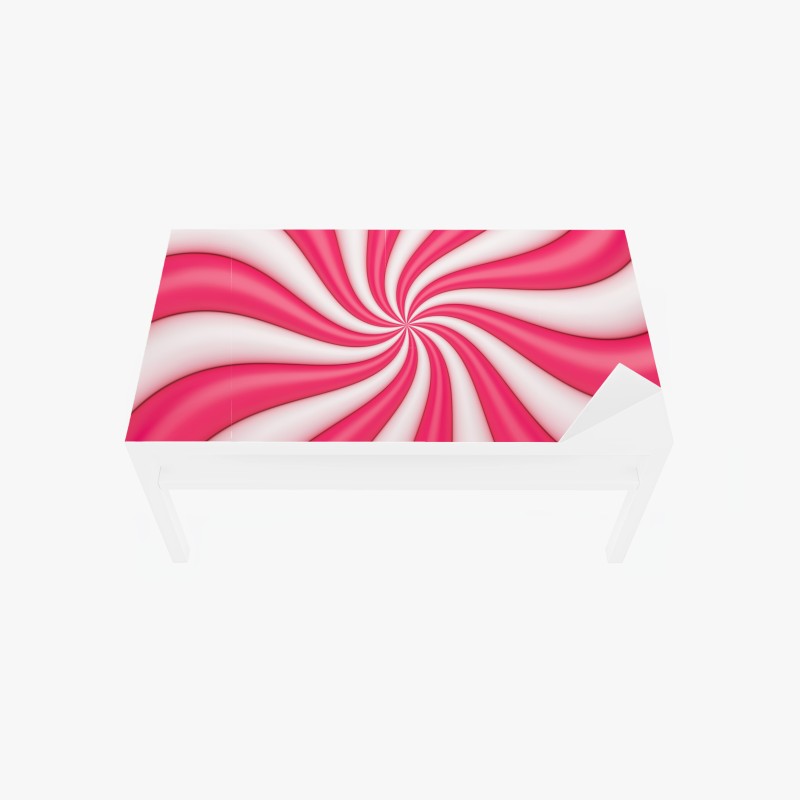 Adesivo per tavolo e scrivania vortice dolce rosa e bianco