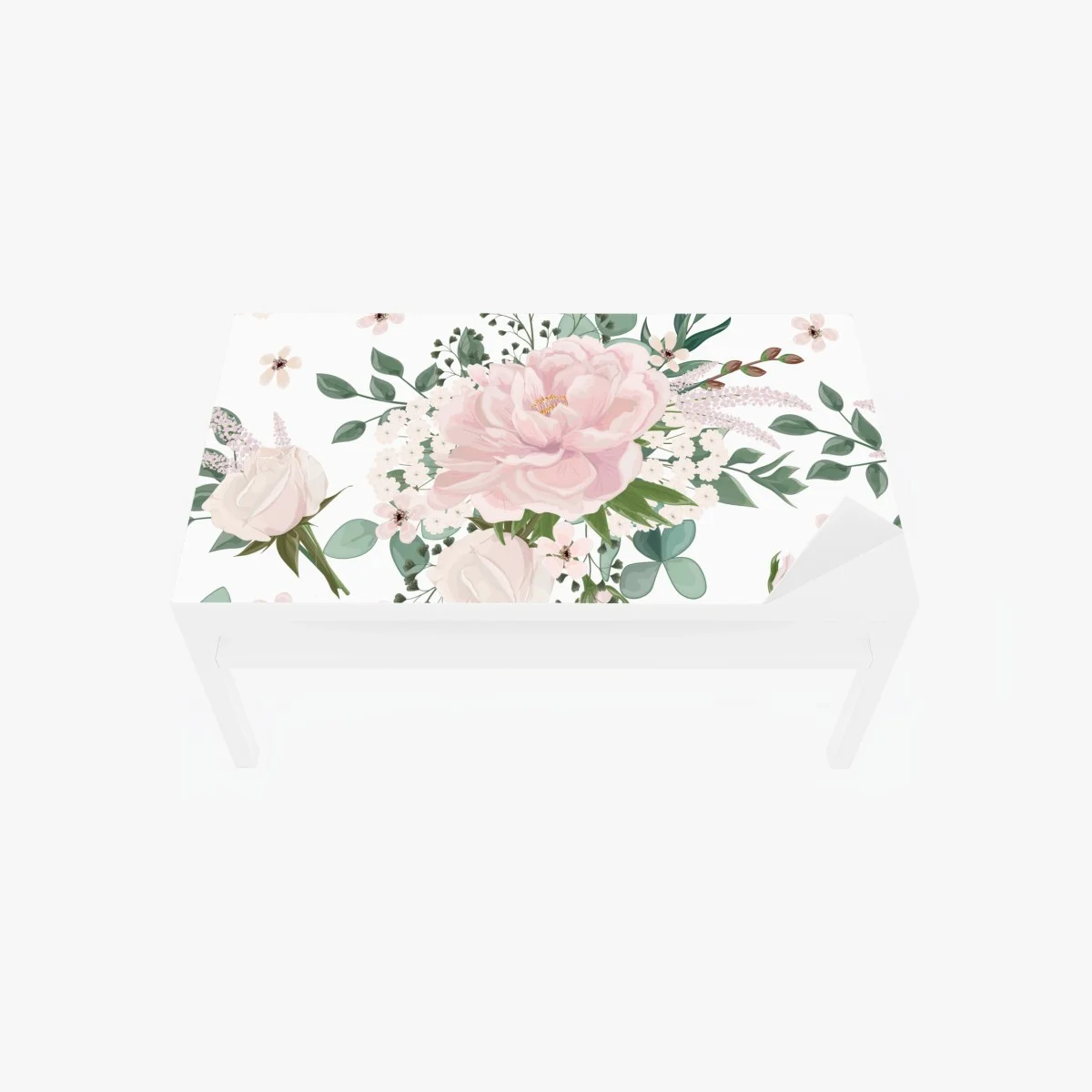 Adesivo per tavolo e scrivania bouquet di peonie rosa su sfondo bianco • Wallissimo® Adesivo per tavolo e scrivania bouquet di peonie rosa su sfondo bianco • Wallissimo®