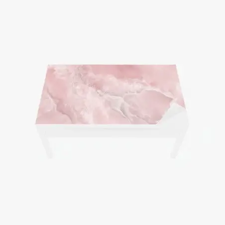 Adesivo per tavolo e scrivania venature di marmo rosa elegante • Wallissimo®