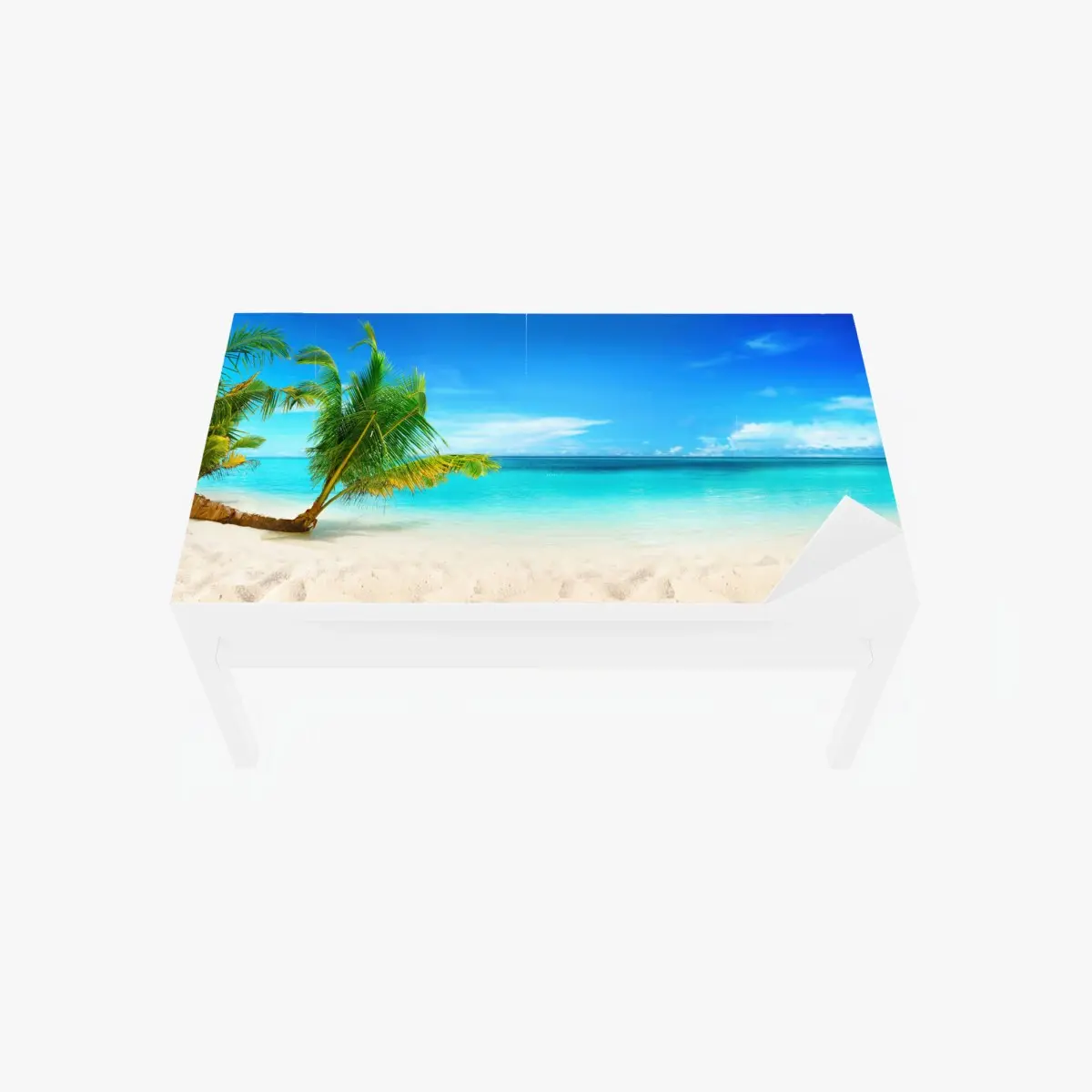 Adesivo per tavolo e scrivania oasi tropicale alle Maldive • Wallissimo®