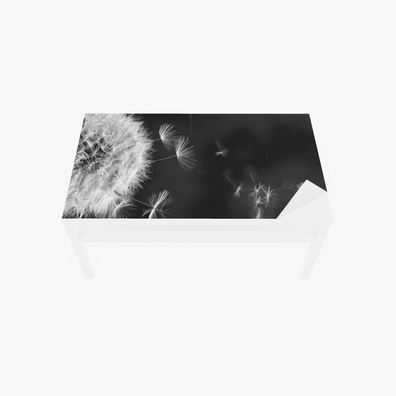 Adesivo per tavolo e scrivania soffione al vento, eleganza minimalista
