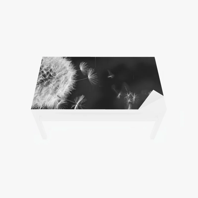 Adesivo per tavolo e scrivania soffione al vento, eleganza minimalista