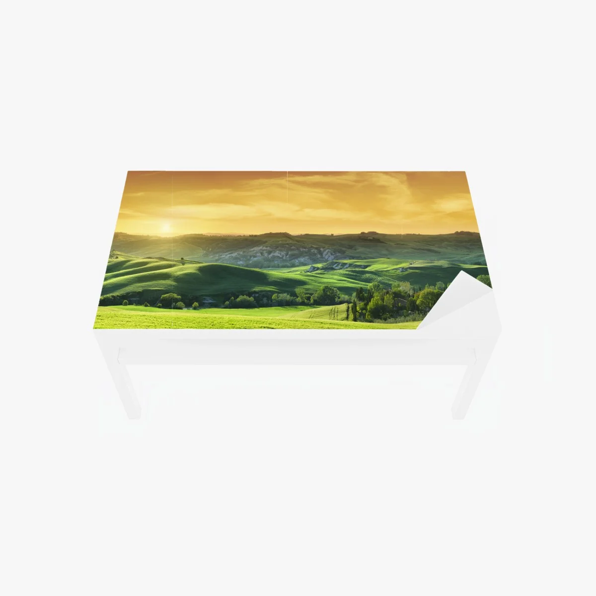 Adesivo per tavolo e scrivania panorama sulle colline della Toscana al tramonto • Wallissimo® Adesivo per tavolo e scrivania panorama sulle colline della Toscana al tramonto • Wallissimo®