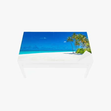 Adesivo per tavolo e scrivania oasi tropicale sulla spiaggia • Wallissimo®