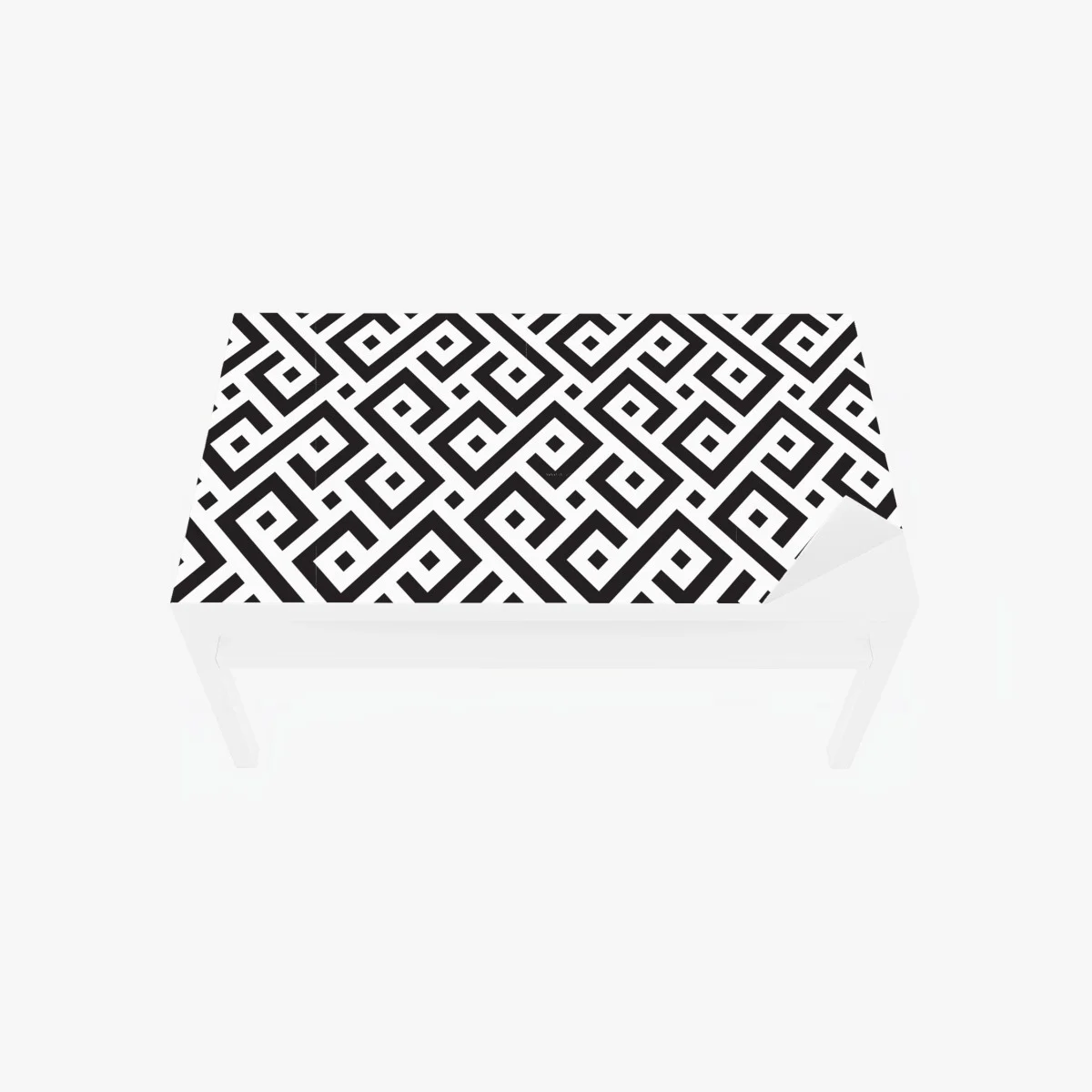 Adesivo per tavolo e scrivania motivo geometrico labirintico in bianco e nero • Wallissimo® Adesivo per tavolo e scrivania motivo geometrico labirintico in bianco e nero • Wallissimo®