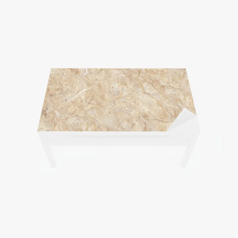 Adesivo per tavolo e scrivania texture marmo beige elegante