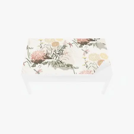 Adesivo per tavolo e scrivania motivo floreale delicato in colori pastello • Wallissimo®