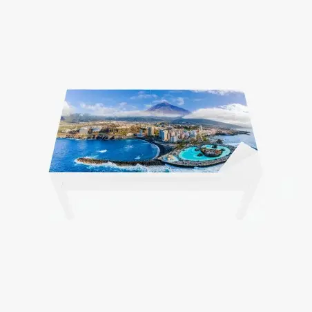 Adesivo per tavolo e scrivania panorama costiero di Tenerife con il Teide • Wallissimo®
