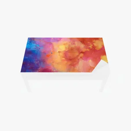Adesivo per tavolo e scrivania esplosione di colori astratti • Wallissimo®