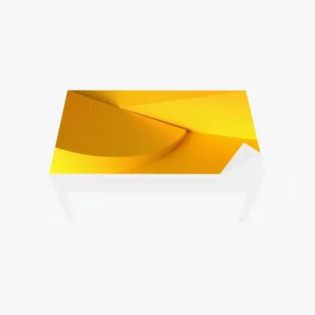 Adesivo per tavolo e scrivania composizione geometrica gialla minimalista • Wallissimo®